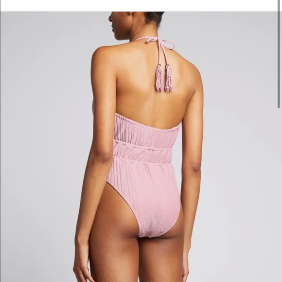 RAMY BROOK Marta Strapless Metallic One Piece Swimsuit In Pink - Picture 15 of 16